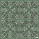 Dual Atelier Costa Paisley Yeşil Bandana Desenli İpeksi Organik Pamuk Kumaş Kare Pareo Şal