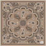 Dual Atelier Costa Paisley Bej Bandana Desenli İpeksi Organik Pamuk Kumaş Bandana Fular