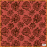 Dual Atelier Seashell Whisper Mercan Desenli İpeksi Organik Pamuk Kumaş Bandana Fular