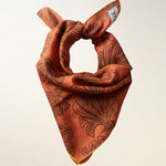 Dual Atelier Seashell Whisper Mercan Desenli İpeksi Organik Pamuk Kumaş Bandana Fular