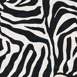 Dual Atelier Wild Stripe Siyah Beyaz Zebra Desenli İpeksi Organik Pamuk Kumaş Kare Pareo Şal