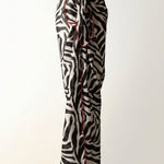 Dual Atelier Wild Stripe Siyah Beyaz Zebra Desenli İpeksi Organik Pamuk Kumaş Kare Pareo Şal
