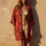Seashell Whisper Mercan Kimono - Natural Model
