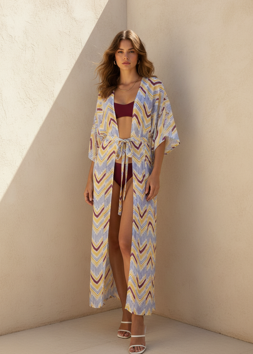 Sun Beam Kaftan - Burgundy
