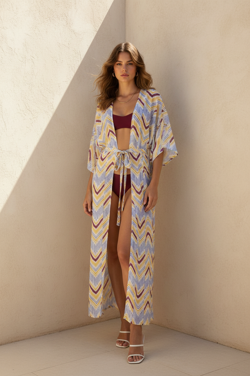 Sun Beam Kaftan - Burgundy