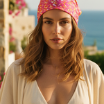 Sun Rise Pembe Bandana Fular Editorial